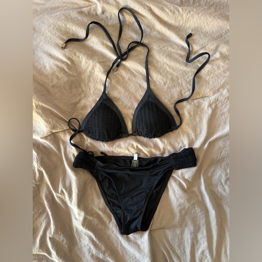 Black crochet Bikini Small